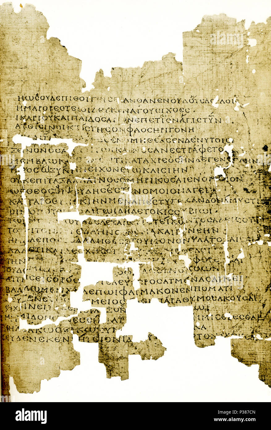 . Englisch: 2.Jahrhundert CE Papyrus von Callimachus' Aetia (fr. 178 Pfennig). 1915 (für das Buch, in dem es abgedruckt ist, 2. Jahrhundert (für die Papyrus). Die Egypt Exploration Society 3 S. Oxy. XI 1362 Stockfoto