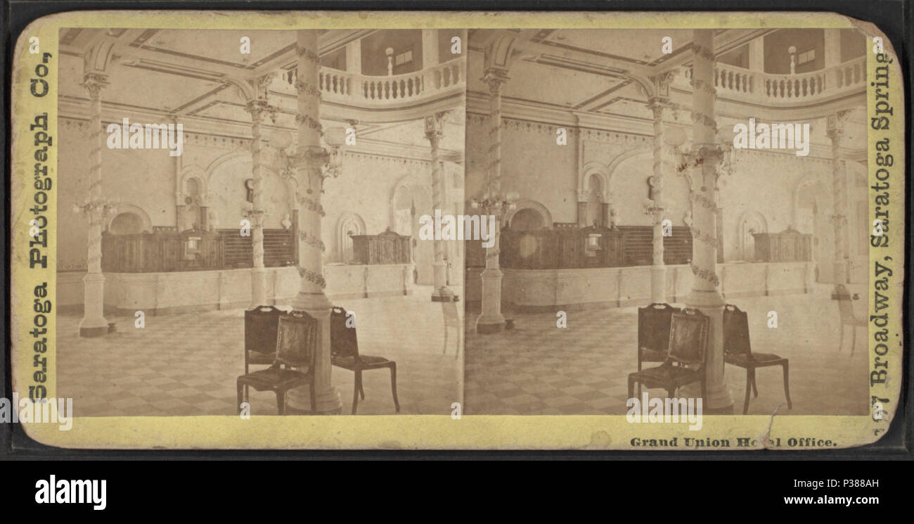 . Grand Union Hotel Büro. Abdeckung: [1870?-1879?]. Digitale Element veröffentlicht 12-1-2005; 5-18-2009 aktualisiert. 129 Grand Union Hotel Büro, von Saratoga Foto Co. Stockfoto
