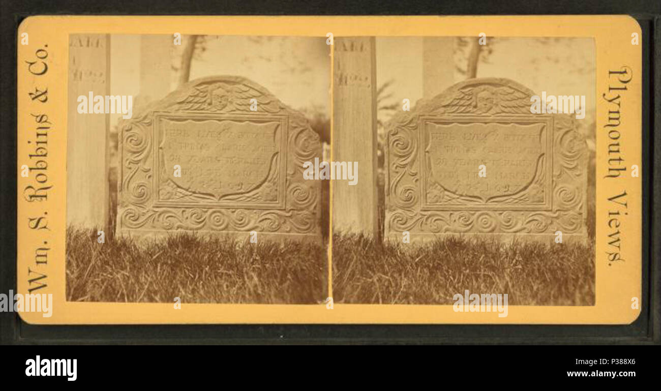 . Grab von Thomas Clark, mate der Mayflower. Alternative Titel: Plymouth Ansichten. Abdeckung: 1865?-1905?. Quelle Impressum: 1865?-1905?. Digitale Element veröffentlicht 9-15 2005; 2-12-2009 aktualisiert. 130 Grab von Thomas Clark, mate der Mayflower, von William S. Robbins &Amp; Co. Stockfoto