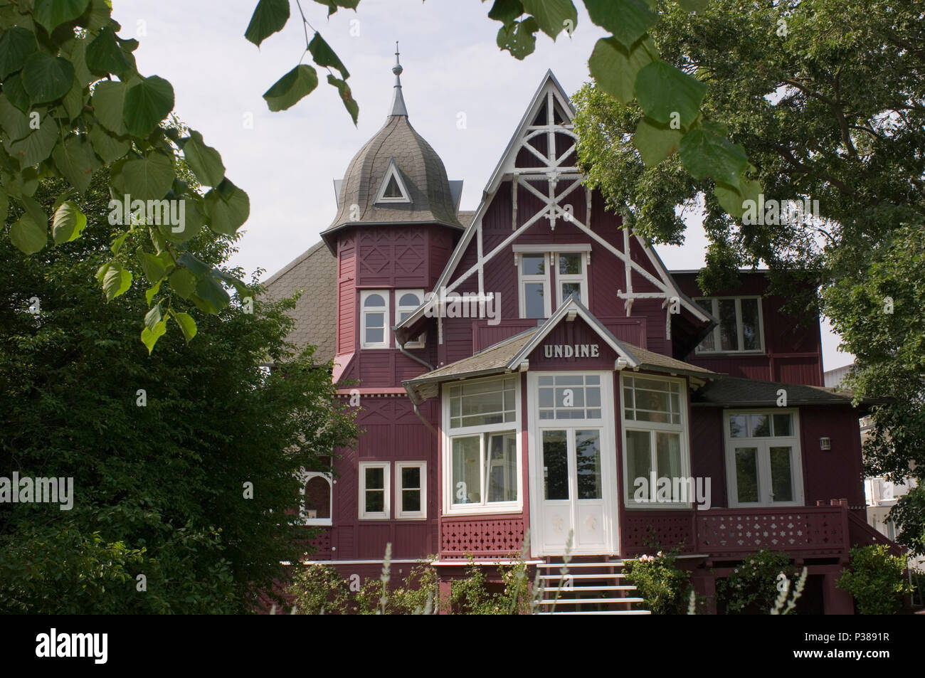 Binz, Deutschland, Villa Undine in der typischen Baederarchitektur Stockfoto