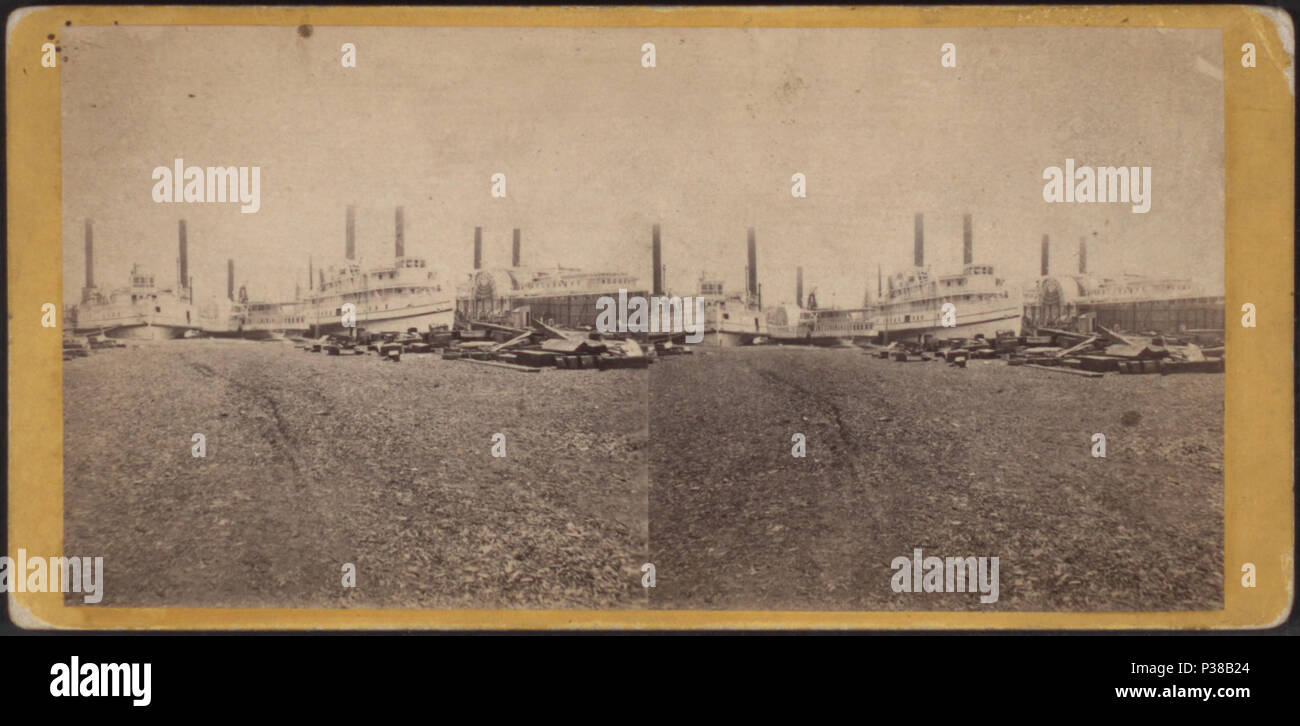 . Gruppe der Dampfschiffe am Schiff Simonson's Yard, Fuß der 12. Straße. Alternative Titel: Anthony's momentanen Ansichten. Nr. 5178. Erstellt: Ca. 1860. Abdeckung: 1859?-1875?. Digitale Element veröffentlicht 8-31 2005; 2-11-2009 aktualisiert. 134 Gruppe der Dampfschiffe am Schiff Simonson's Yard, Fuß der 12. Straße, durch E.&amp; HT Anthony (Fest) 2 Stockfoto