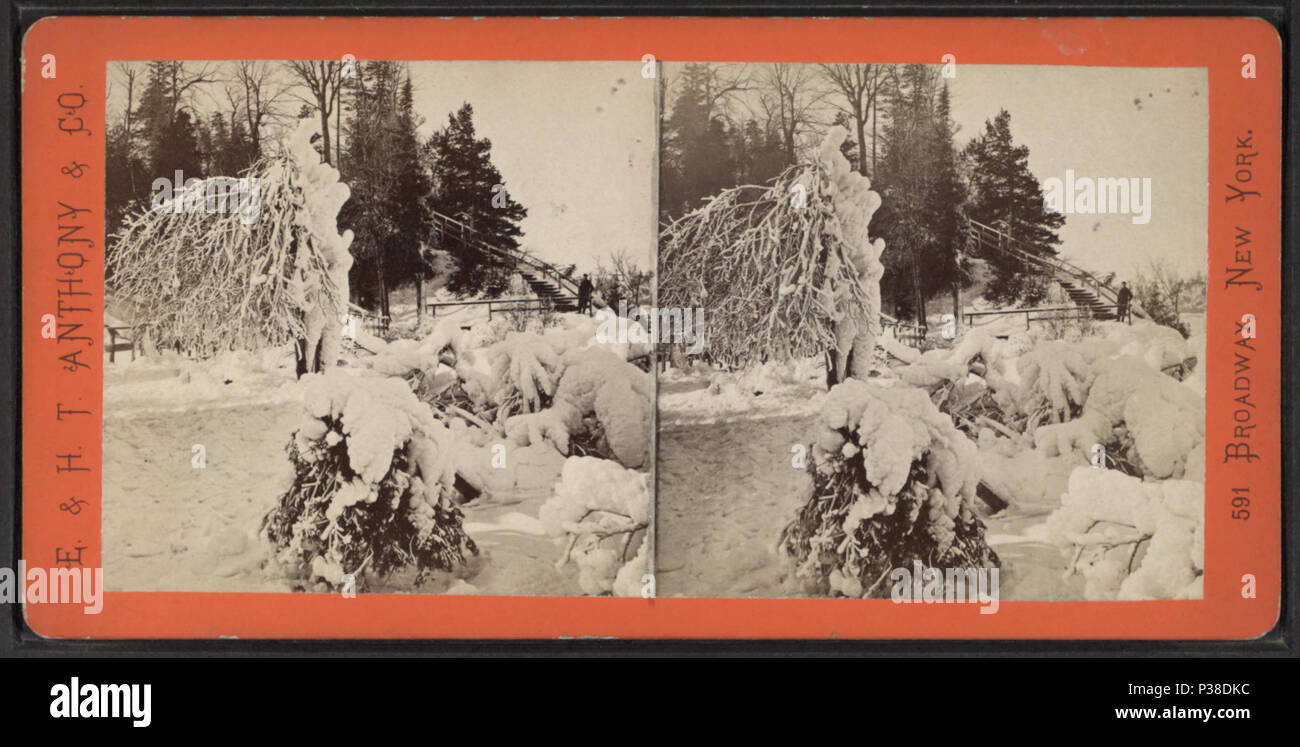 . Schnee Effekt auf Luna Island. Abdeckung: 1860-1875?. Quelle Impressum: New York: E.&HT Anthony, 1860-1875?. Digitale Element veröffentlicht 12-1-2005; 2-11-2009 aktualisiert. 13 Ein Schnee Effekt auf Luna Island, von E.&amp; HT Anthony (Hart) Stockfoto