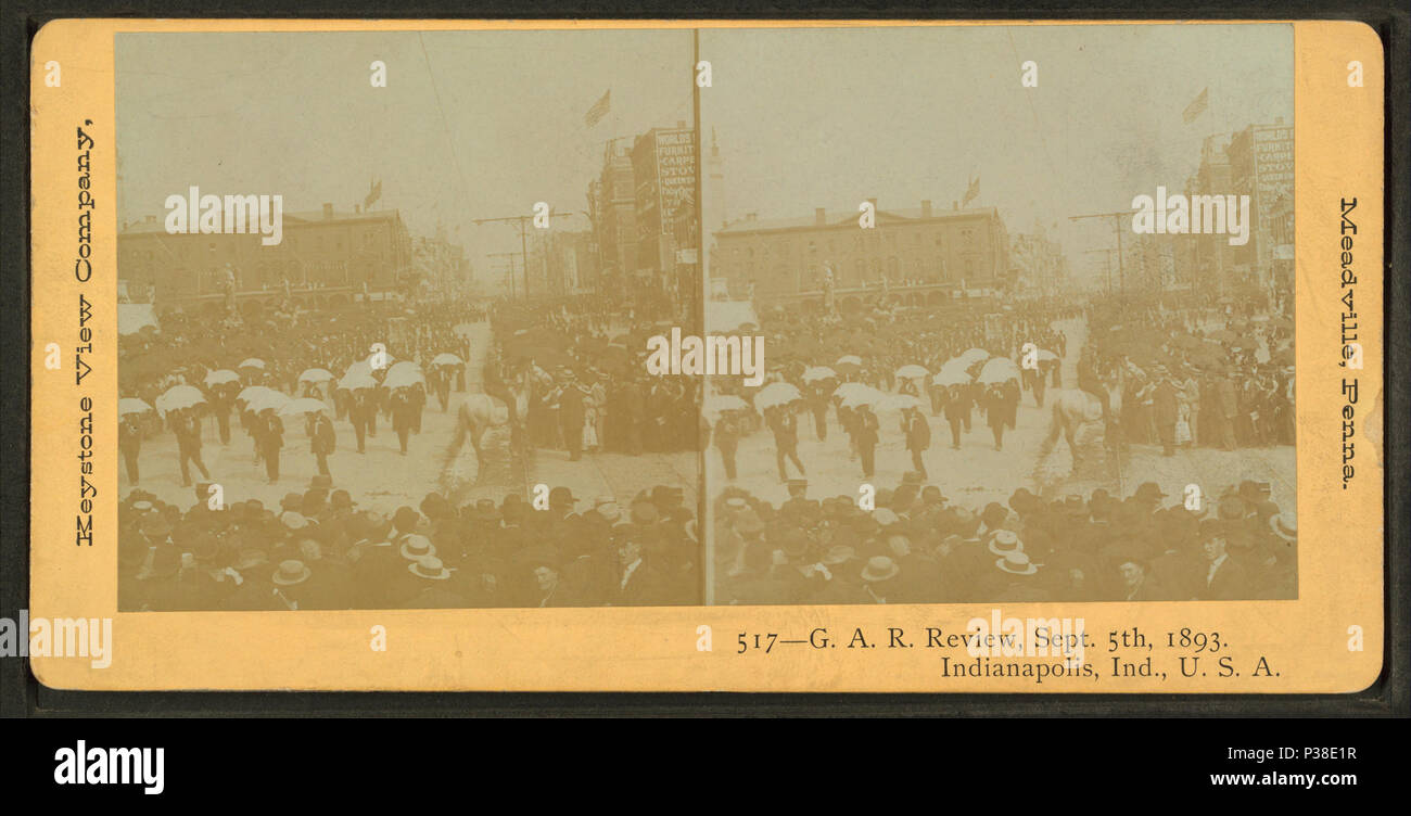 117 G.A.R überprüfen, Sept. 5, 1893, Indianapolis, Ind., USA, durch Keystone View Company 3 Stockfoto