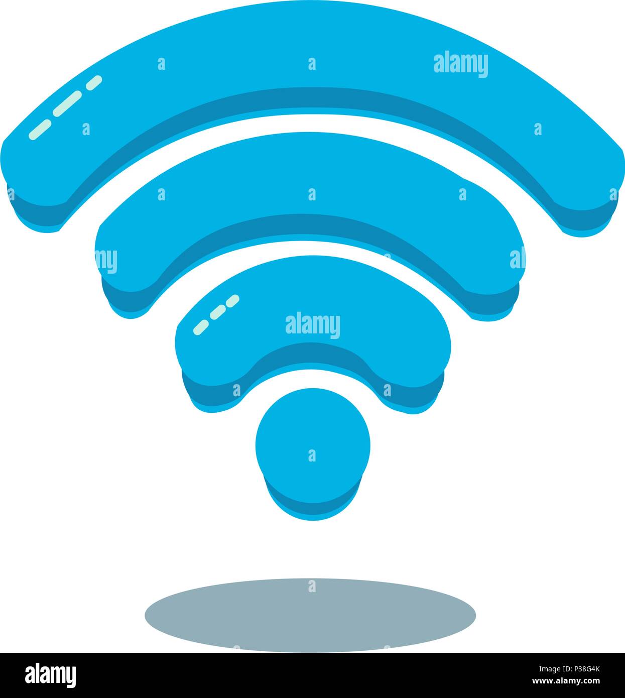 Blaue Zeichen des WLAN. Vector Illustration. Auf einem weißen Hintergrund. Stock Vektor