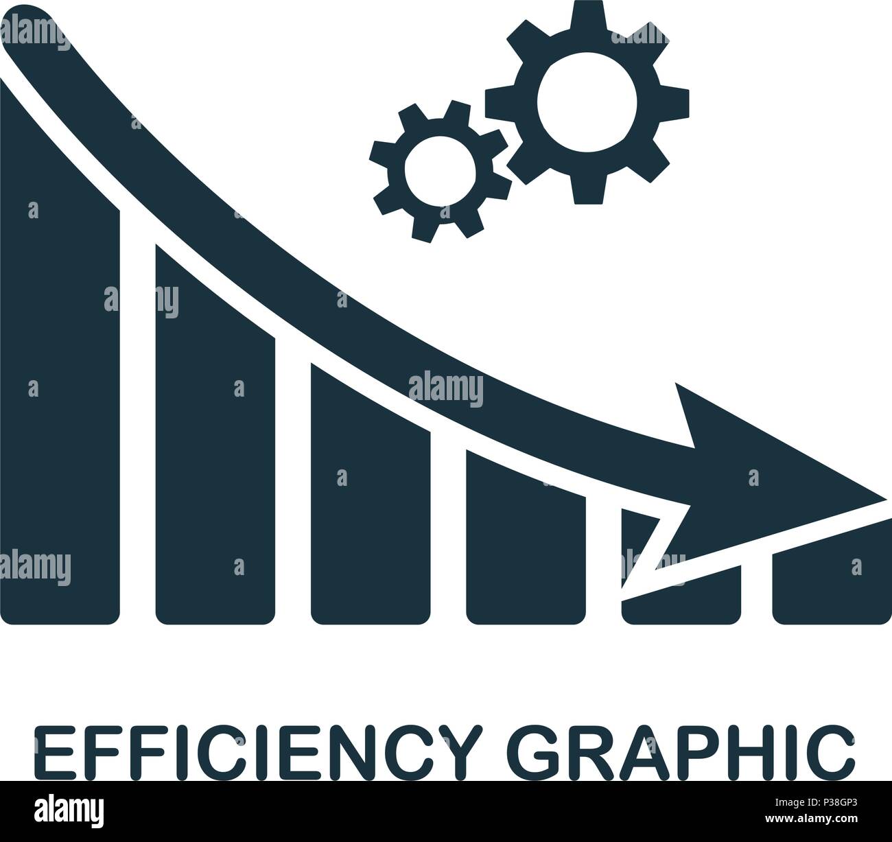 Effizienz verringern das Symbol Grafik. Mobile App, Druck, Web site Symbol. Einfaches Element singen. Monochrome Effizienz verringern das Symbol Grafik Illustration. Stock Vektor