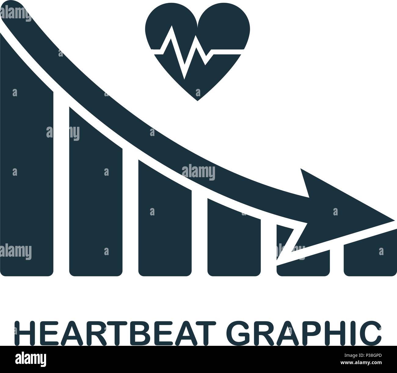 Heartbeat verringern das Symbol Grafik. Mobile App, Druck, Web site Symbol. Einfaches Element singen. Monochrome Herzschlag verringert das Symbol Grafik Illustration. Stock Vektor
