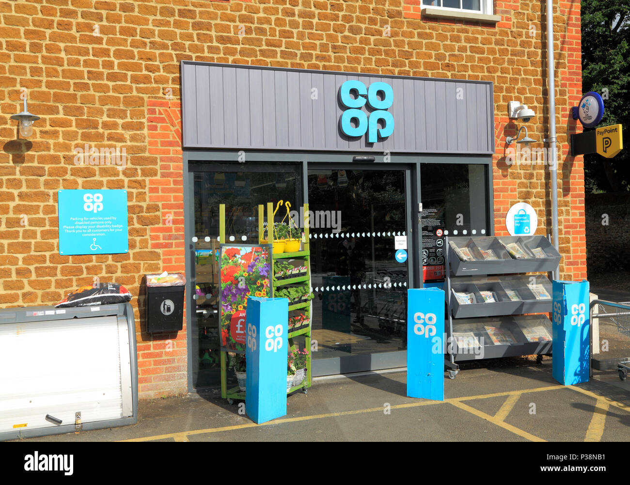 Co-op, Op, Shop, Store, Minimarkt, kleines Dorf, Snettisham, Norfolk Stockfoto