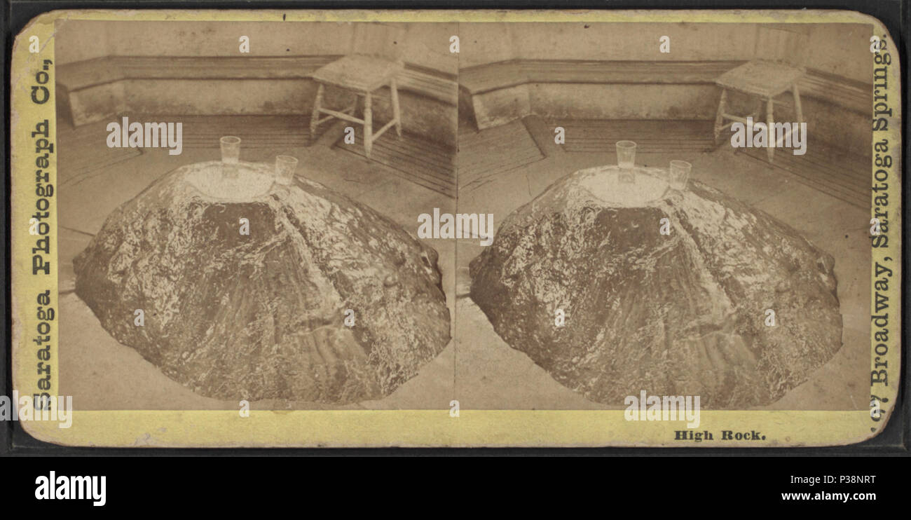 . High Rock. Abdeckung: [1870?-1879?]. Quelle Impressum: Saratoga Springs, NY: Saratoga Foto Co., [1870?-1879?]. Digitale Element veröffentlicht 12-1-2005; 5-18-2009 aktualisiert. 140 hohen Felsen, von Saratoga Foto Co. Stockfoto