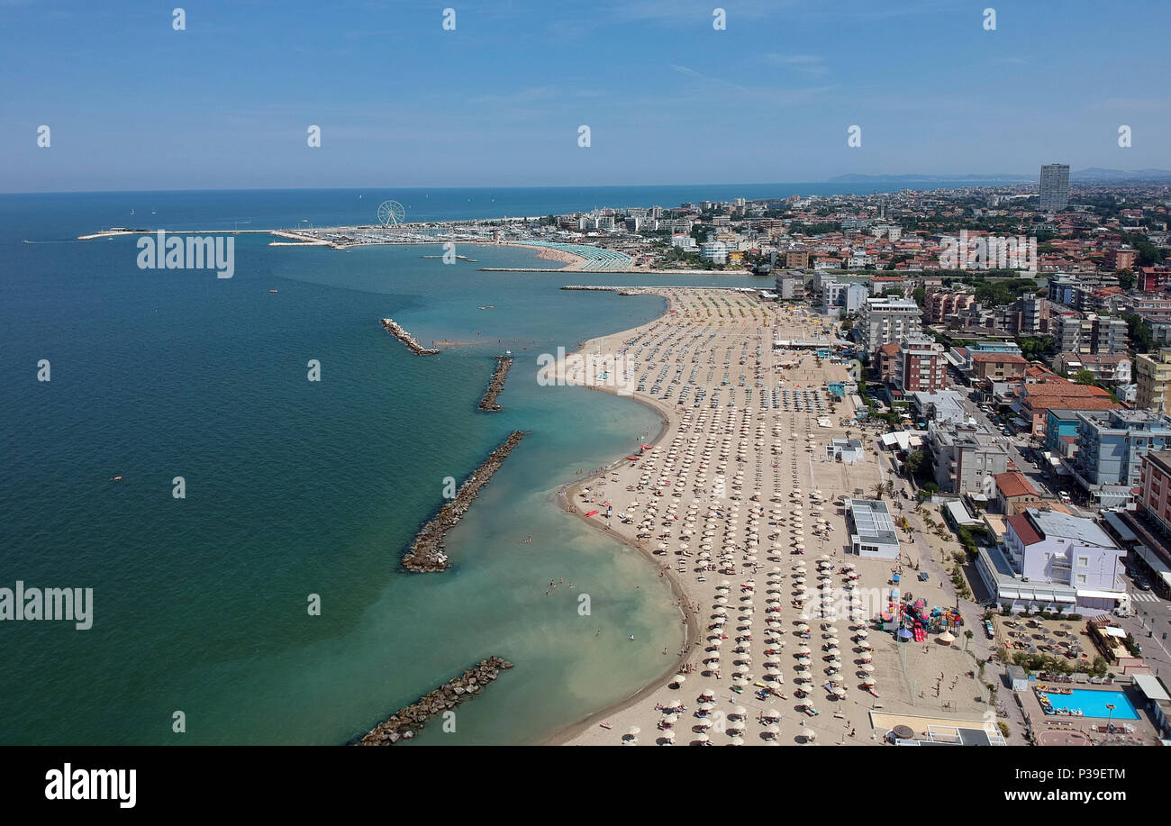 Aerial View Rimini Beach Italy Stockfotos und -bilder Kaufen - Alamy