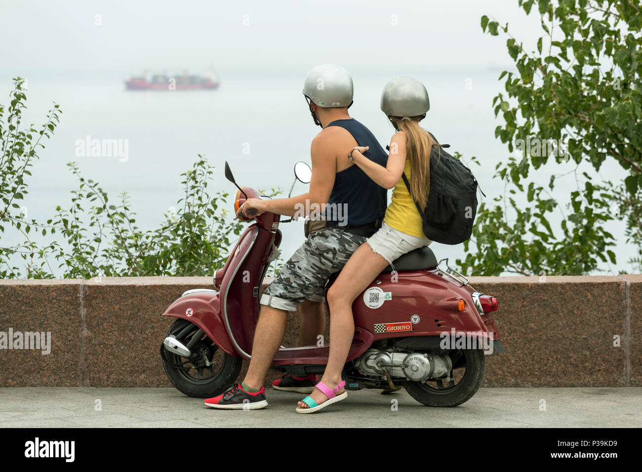 Odessa, Ukraine, Menschen am Schwarzen Meer. Stockfoto