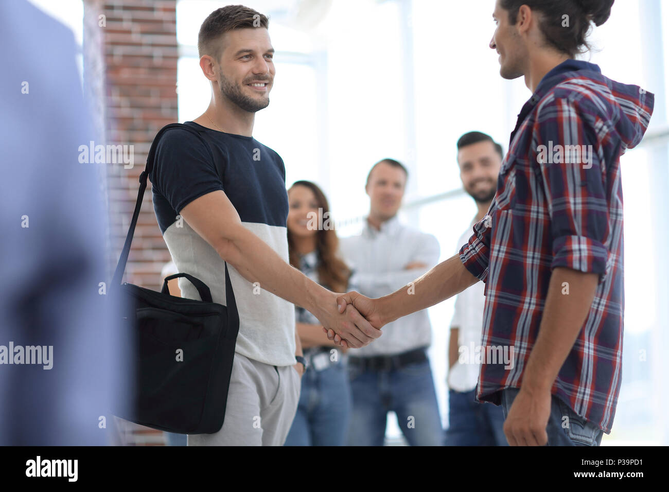 Handshake Personal der Agentur Stockfoto