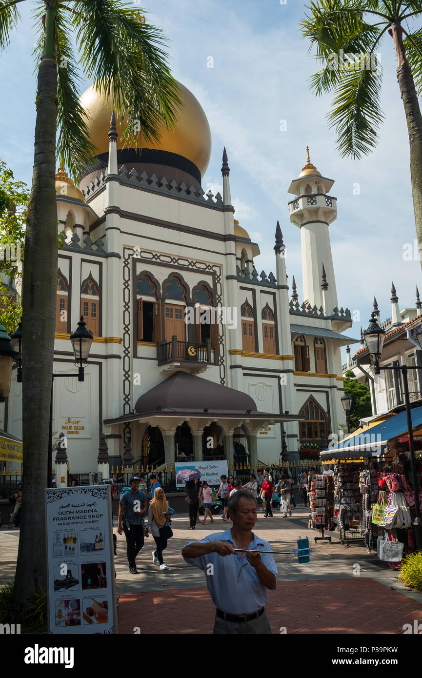 Singapur, Republik Singapur, der Sultan Moschee in der arabischen Viertel Stockfoto