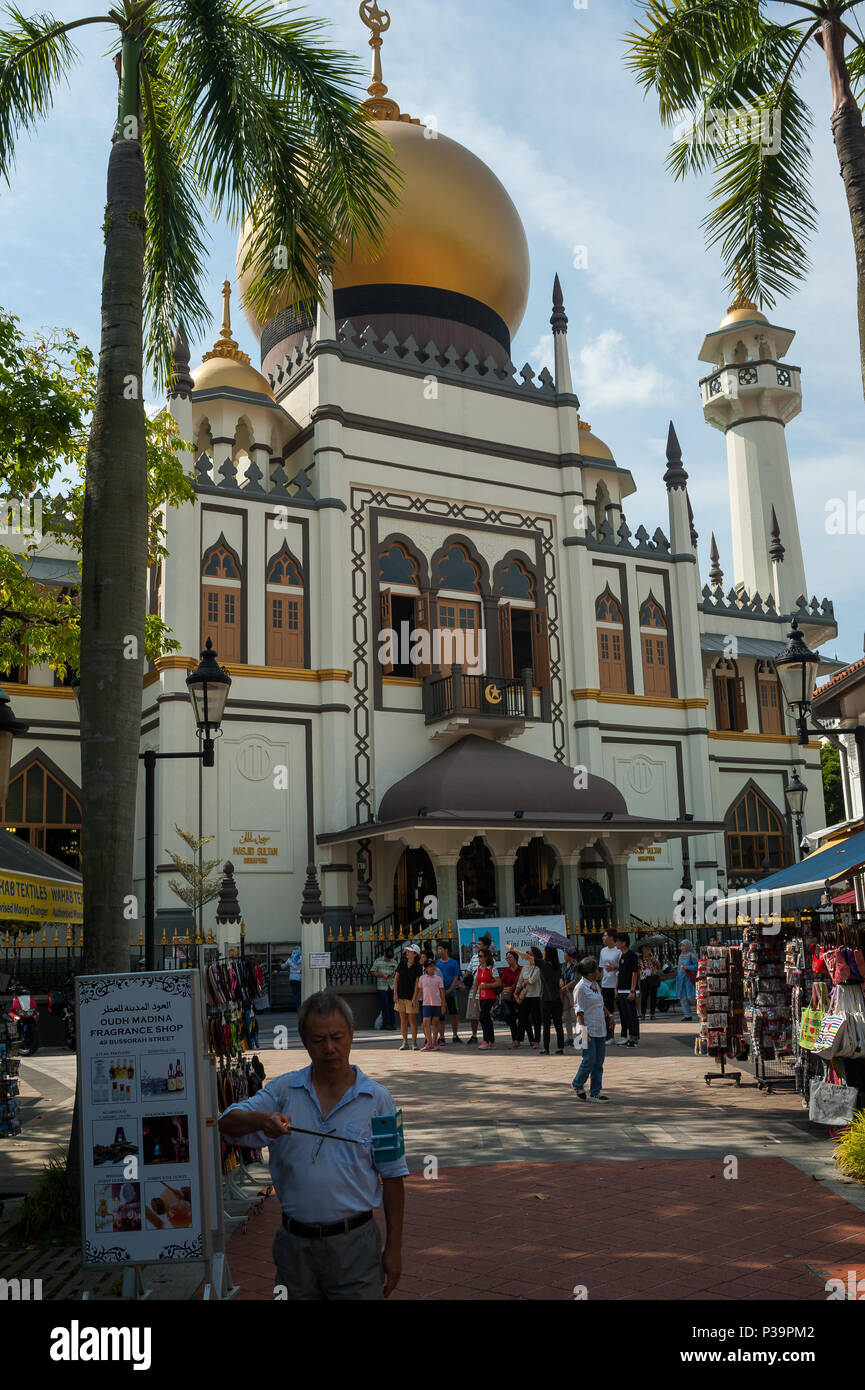 Singapur, Republik Singapur, der Sultan Moschee in der arabischen Viertel Stockfoto