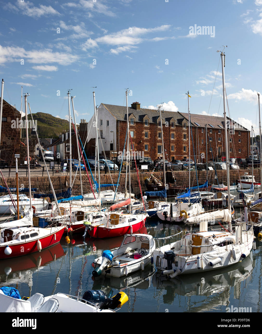 Eine Ansicht im Sommer über den Hafen an der North Berwick, East Lothian, Schottland, Vereinigtes Königreich, Stockfoto