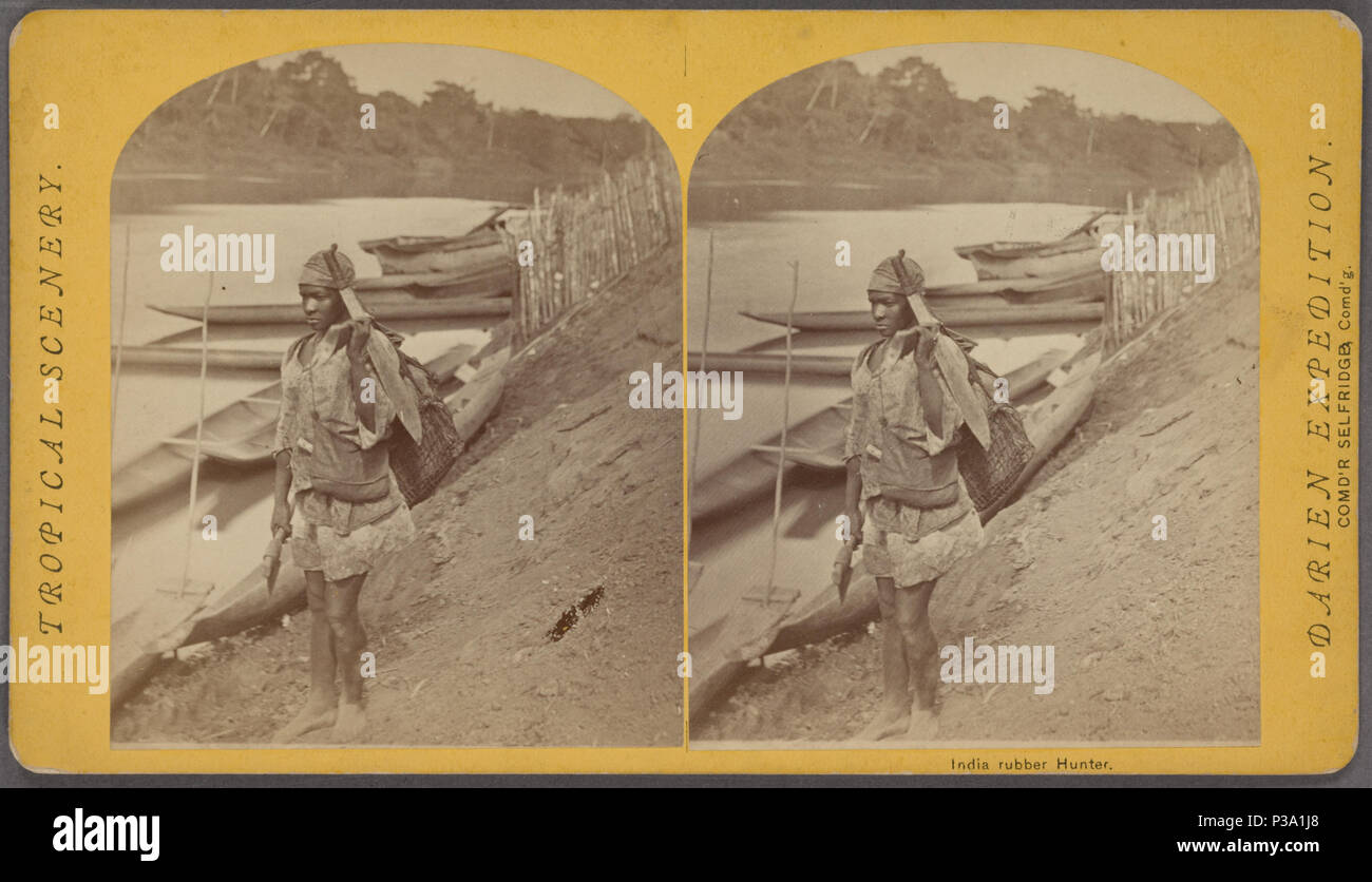 153 Indien Gummi Hunter, von Robert N. Dennis Sammlung von stereoskopische Ansichten Stockfoto