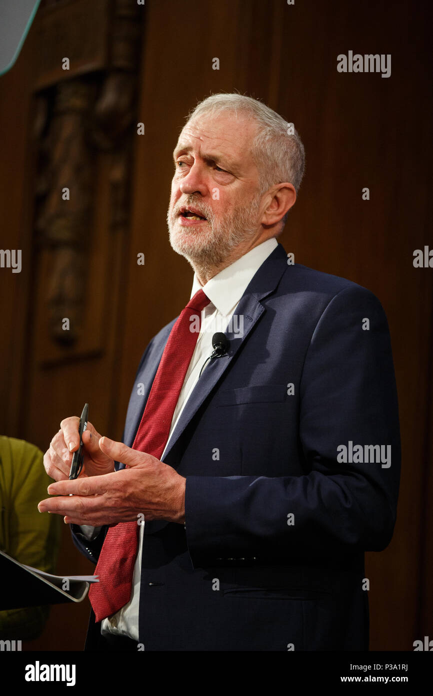 London, Vereinigtes Königreich, Jeremy Corbyn, Arbeit Stuhl Stockfoto