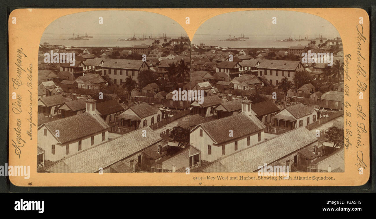 . Key West und den Hafen, die North Atlantic Squadron. Abdeckung: 1860?-1900?. Quelle Impressum: 1860?-1900?. Digitale Element veröffentlicht 6-30 2005; 2-12-2009 aktualisiert. 163 Key West und den Hafen, die North Atlantic Squadron, von Robert N. Dennis Sammlung von stereoskopische Ansichten Stockfoto
