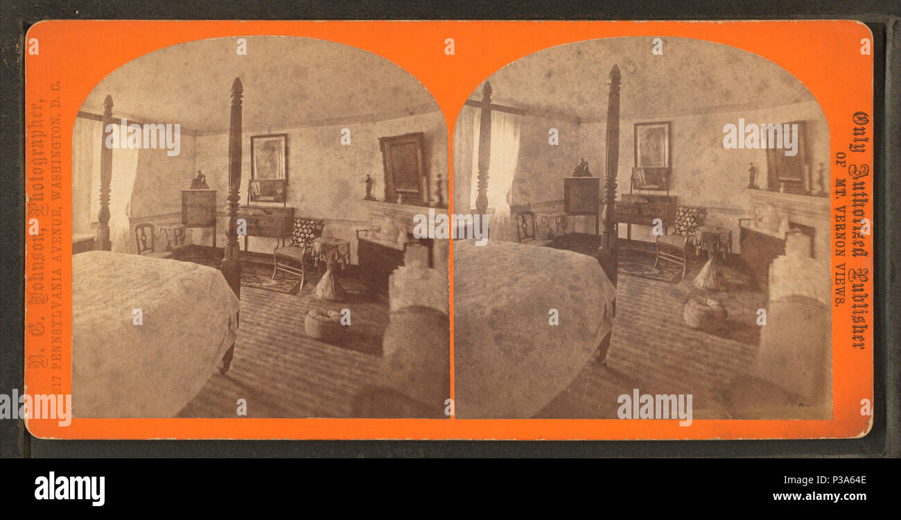 . LaFayette's Zimmer, Mt. Vernon Mansion. Veröffentlicht: c 1880. Abdeckung: 1880. Quelle Impressum: Mount Vernon, Va.: Mt. Vernon Association, 1880. Digitale Element veröffentlicht 6-14 2006; 2-13-2009 aktualisiert. 164 LaFayette's Zimmer, Mt. Vernon Herrenhaus, von N. G. Johnson 3. Stockfoto