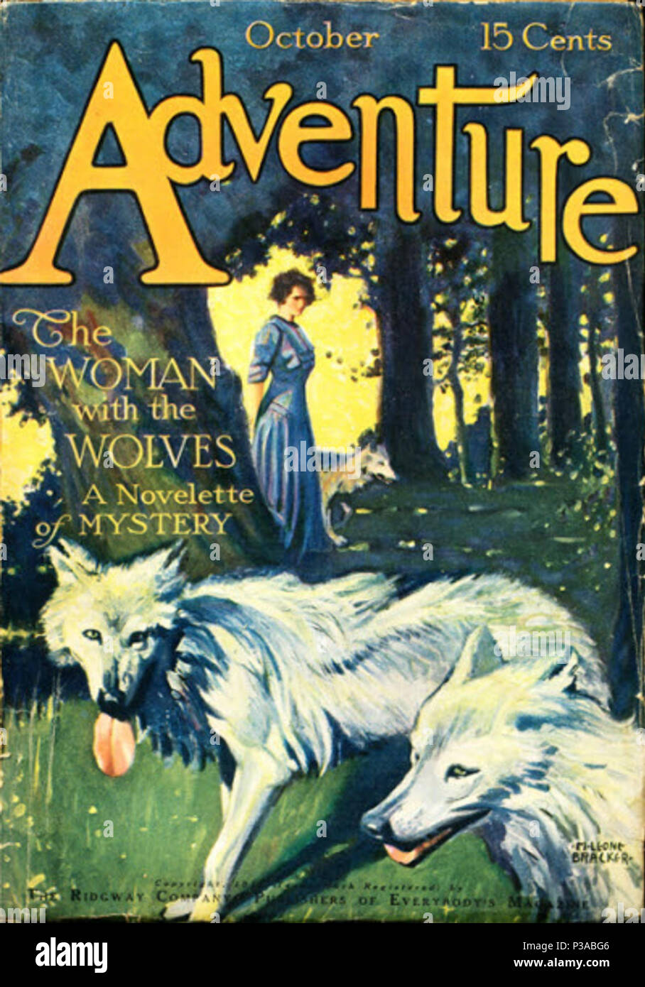 . Englisch: Abdeckung von Abenteuer, Vol. 2 Nr. 6 (Oktober 1911). Oktober 1911. Unbekannt 1 Abenteuer v02 N06 Stockfoto