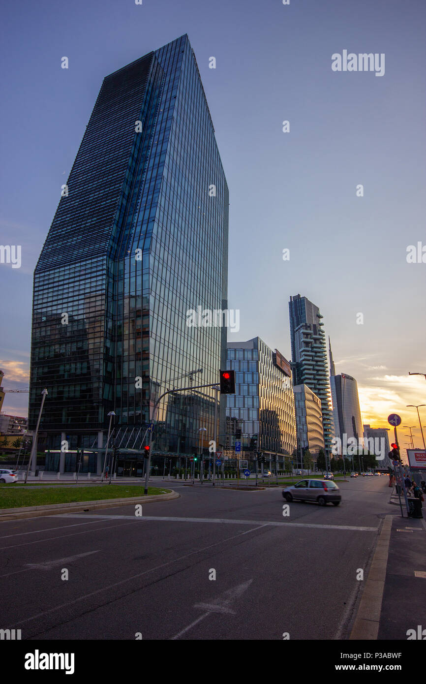 Diamond Tower und der Diamantini Gebäude durch die kohn Pederson Fox im Bezirk Porta Nuova in Mailand, Italien, Stockfoto