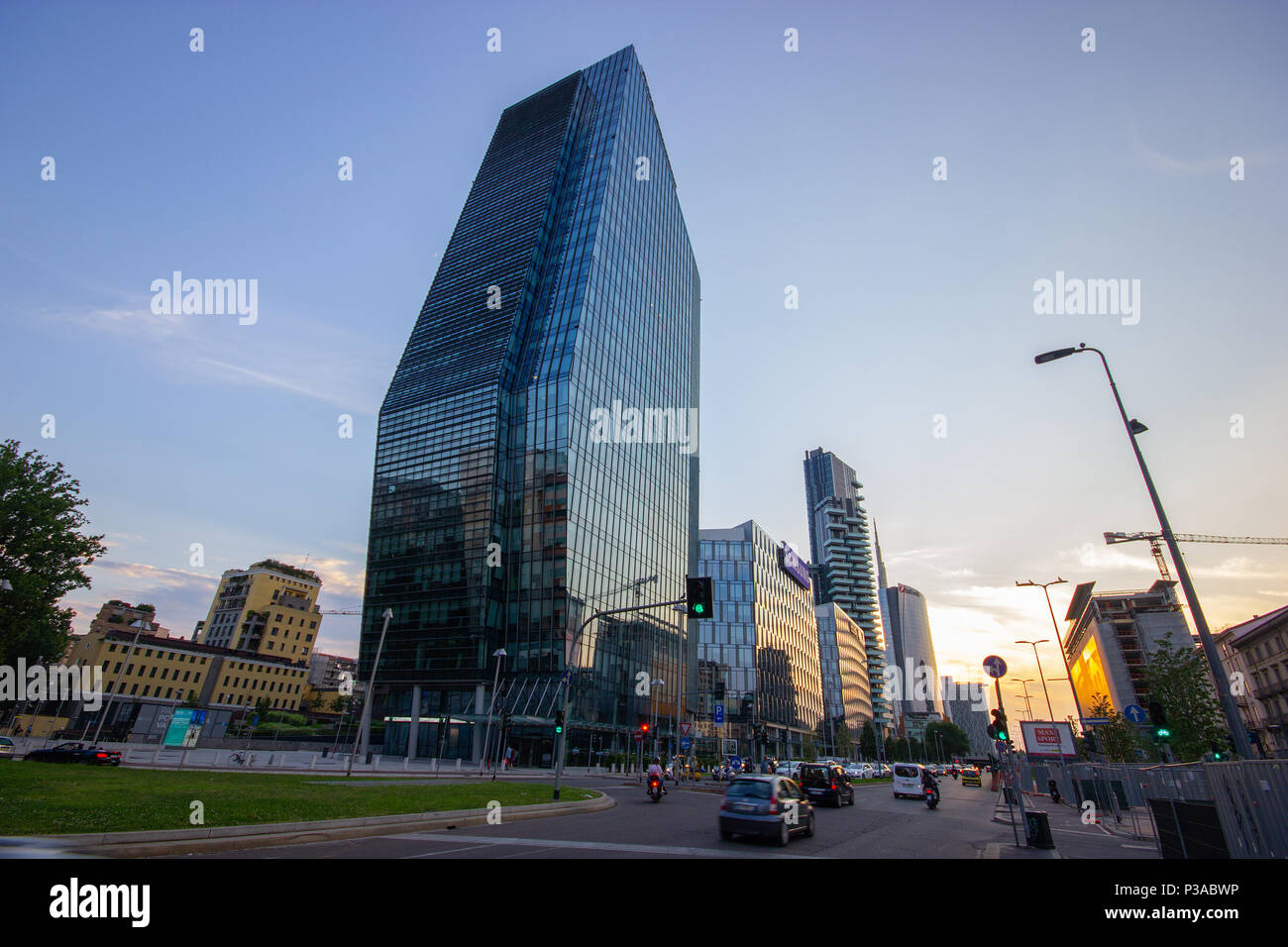 Diamond Tower und der Diamantini Gebäude durch die kohn Pederson Fox im Bezirk Porta Nuova in Mailand, Italien, Stockfoto