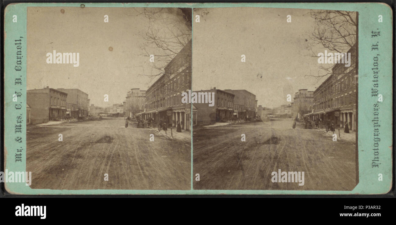 . Blick nach Westen, Main Street, Waterloo, NY Erstellt: Ca. 1880. Abdeckung: [1865?-1885?]. Quelle Impressum: [1865?-1885?]. Digitale Element veröffentlicht 4-12 2006; 2-11-2009 aktualisiert. 176 Blick nach Westen, Main Street, Waterloo, N.Y, Herr &Amp; Frau C.V.D. Cornell Stockfoto