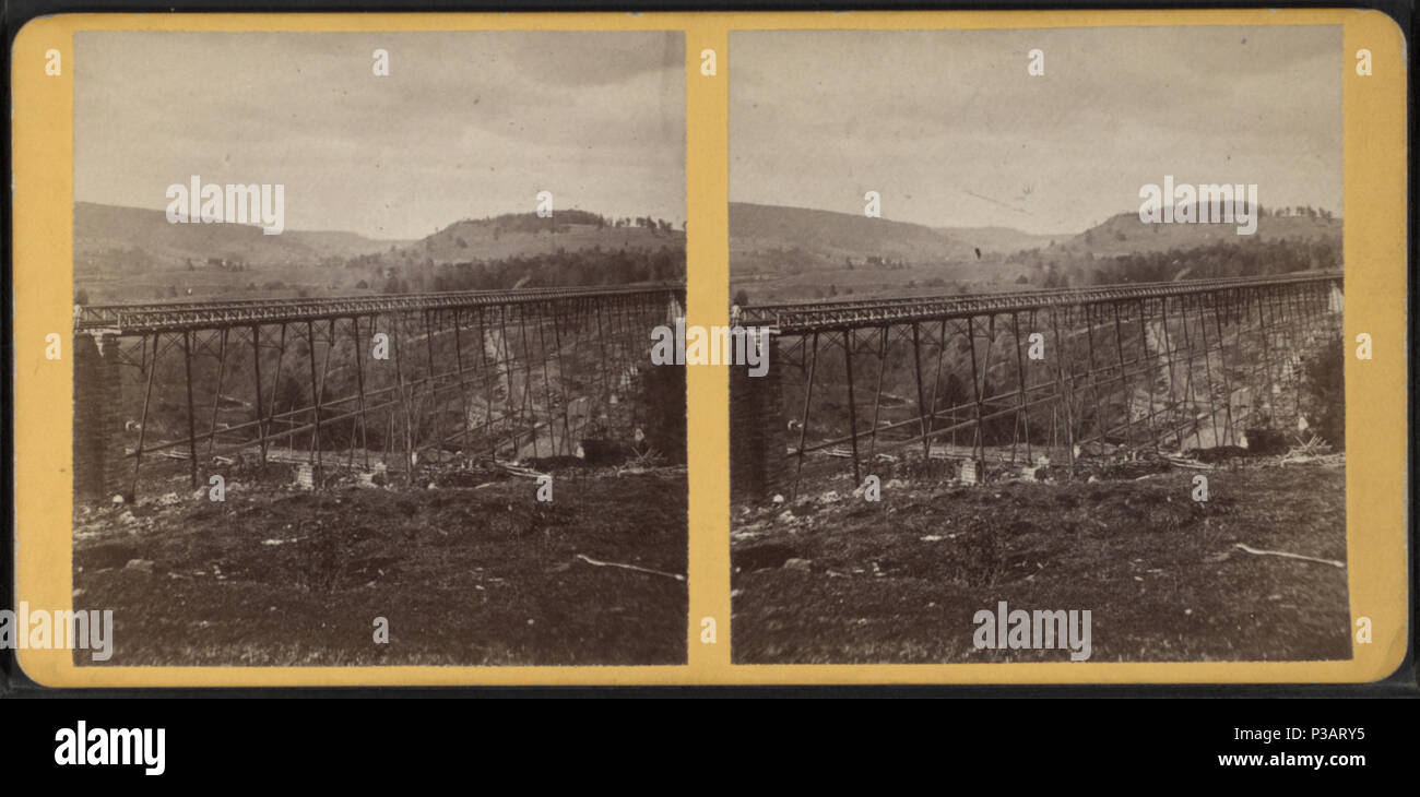 . Lyon Bach Brücke, Chenango Co., NEW YORK, Abdeckung: 1860?-1885?. Digitale Element veröffentlicht 2-16-2006; 2-11-2009 aktualisiert. 178 Lyon Bach Brücke, Chenango Co., N.Y, von Robert N. Dennis Sammlung von stereoskopische Ansichten Stockfoto