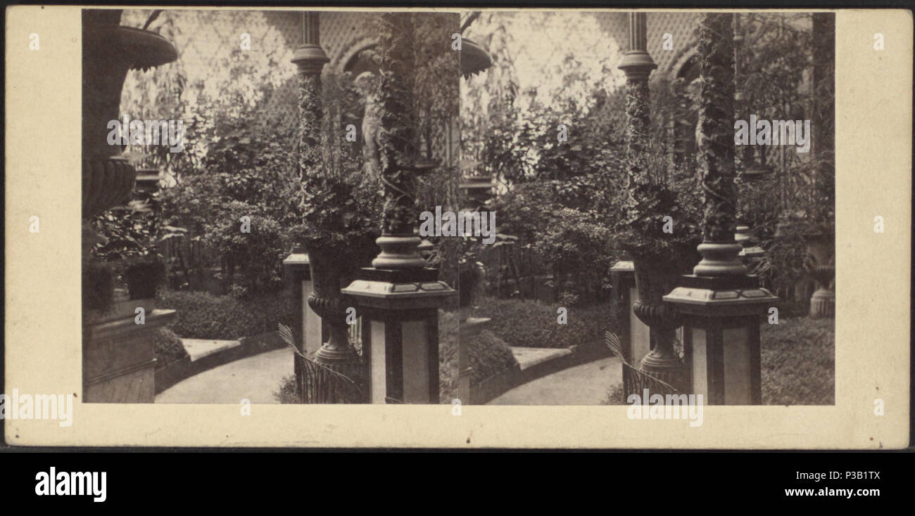 20 einen Innengarten, von Robert N. Dennis Sammlung von stereoskopische Ansichten Stockfoto