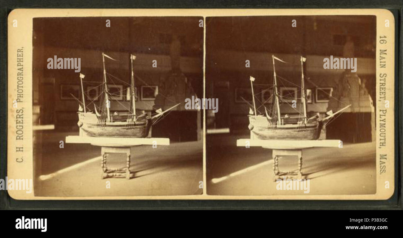 . Modell der Mayflower. Alternative Titel: Plymmouth Serie. Abdeckung: 1865?-1905?. Quelle Impressum: 1865?-1905?. Digitale Element veröffentlicht 9-15 2005; 2-12-2009 aktualisiert. 194 Modell der Mayflower, von C. H. Rogers 2 Stockfoto