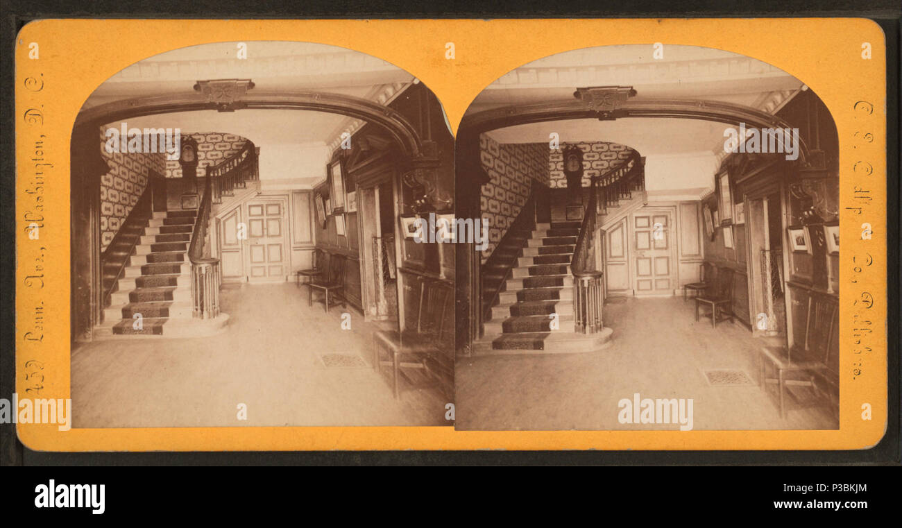 . Mount Vernon. Aula der Villa. Abdeckung: 1859?-1925. Digitale Element veröffentlicht 3-9 2006; 2-13-2009 aktualisiert. 198 Mount Vernon. Aula der Villa, von Charles S. Cudlip Stockfoto