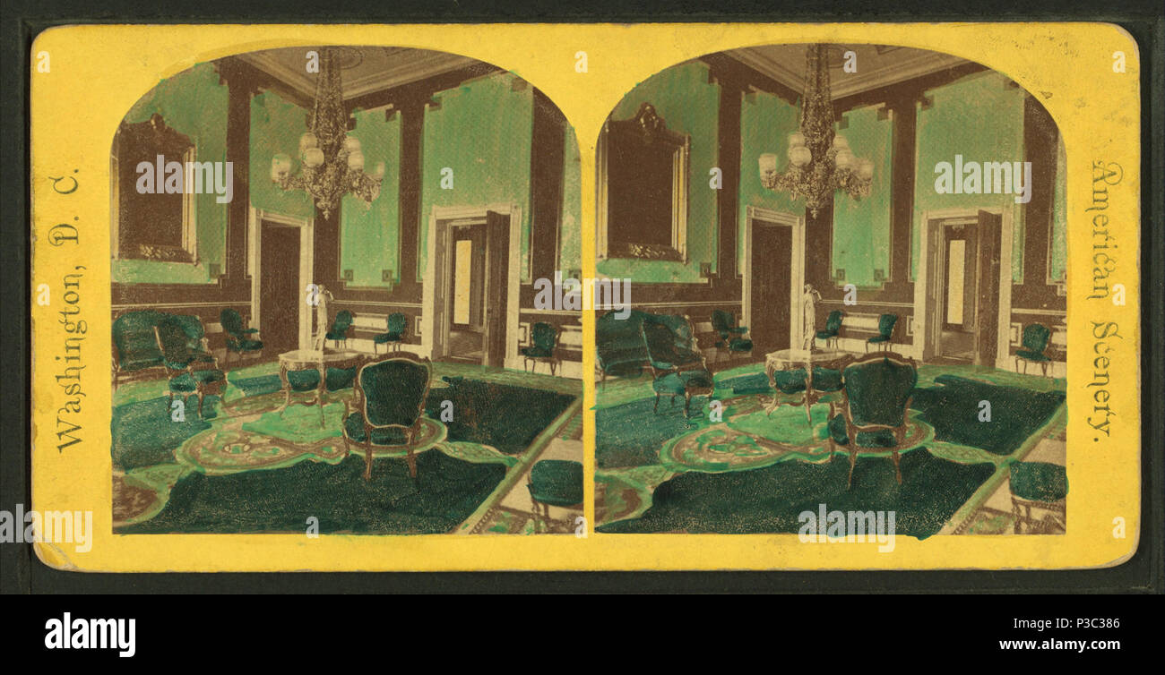 243 President's House, Green Room, von Robert N. Dennis Sammlung von stereoskopische Ansichten Stockfoto