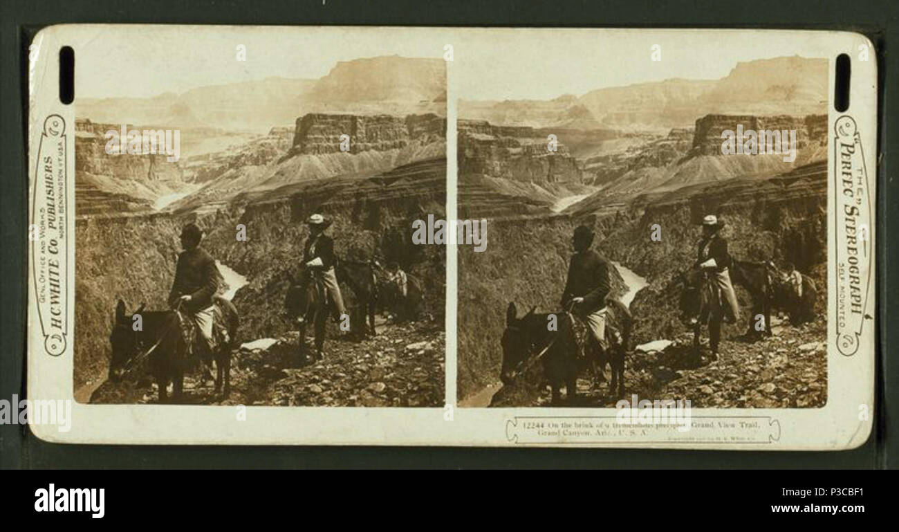 . An der Schwelle zu einer ungeheuren Abgrund, Grand View Trail, Grand Canyon, Ariz., U. S. A., alternative Titel: "Perfec' Stereograph. Abdeckung: 186 -?-192-?. Quelle Impressum: 186 -?-192-?. Digitale Element veröffentlicht 6-14 2006; 2-12-2009 aktualisiert. 222 An der Schwelle einer gewaltigen Abgrund, Grand View Trail, Grand Canyon, Ariz., US A, von Robert N. Dennis Sammlung von stereoskopische Ansichten Stockfoto . An der Schwelle zu einer ungeheuren Abgrund, Grand View Trail, Grand Canyon, Ariz., U. S. A., alternative Titel: "Perfec' Stereograph. Abdeckung: 186 -?-192-?. Quelle Impressum: 186 -?-192-?. Digitale Element veröffentlicht 6-14 2006; 2-12-2009 aktualisiert. 222 An der Schwelle einer gewaltigen Abgrund, Grand View Trail, Grand Canyon, Ariz., US A, von Robert N. Dennis Sammlung von stereoskopische Ansichten Stockfoto