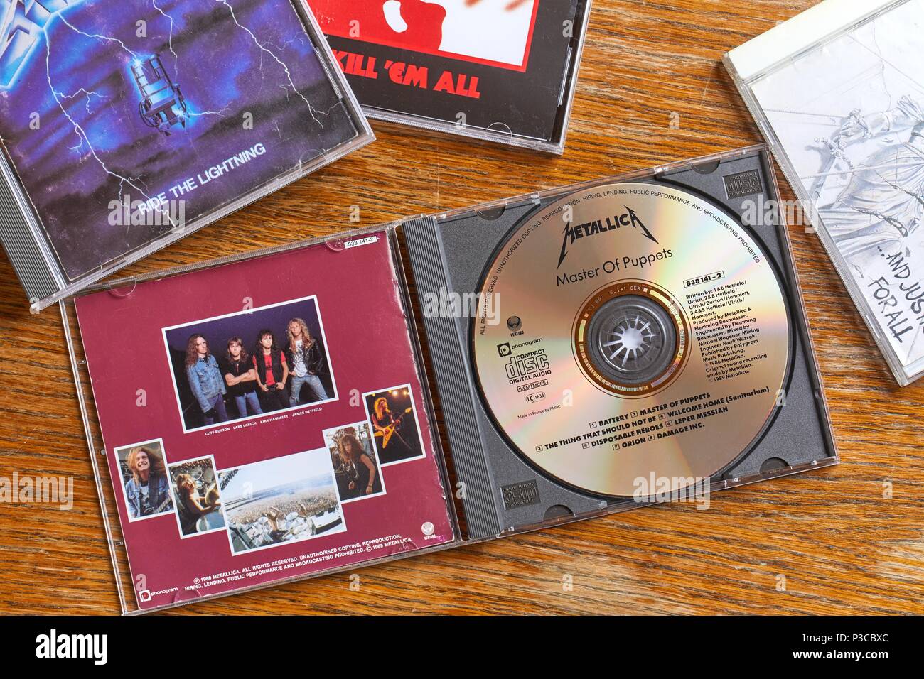 Metallica Master Of Puppets und andere CDs Stockfoto