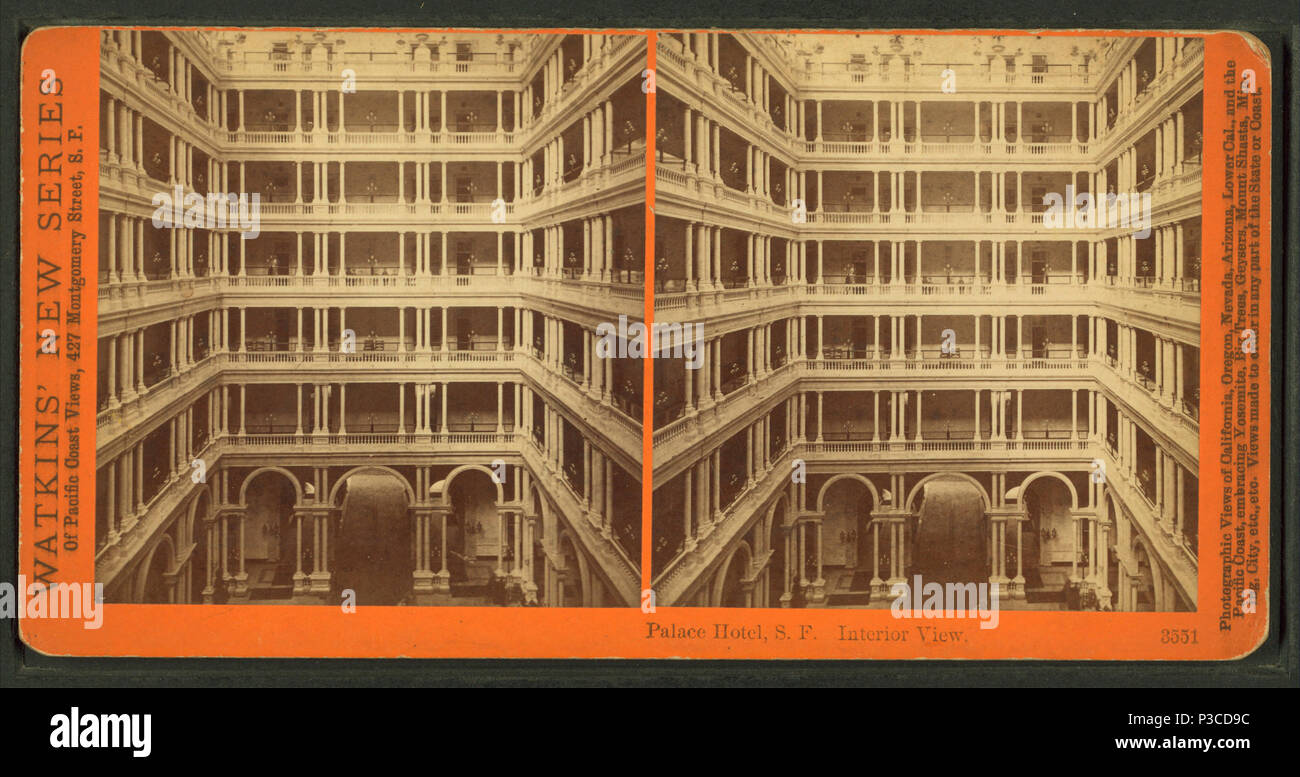 227 Palace Hotel, Innenansicht, S. F, durch Watkins, Carleton E., 1829-1916 2. Stockfoto