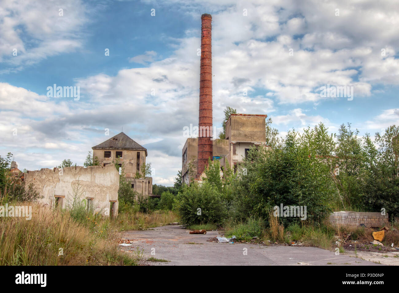 Verloren plüschbär in einer verlassenen Fabrik Stockfoto
