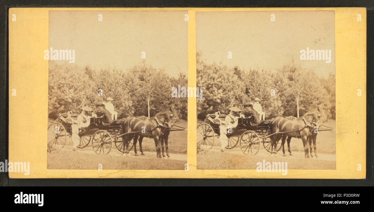 234 Menschen im Reisebus mit afrikanischen amerikanischen Kutscher, von Robert N. Dennis Sammlung von stereoskopische Ansichten 3. Stockfoto