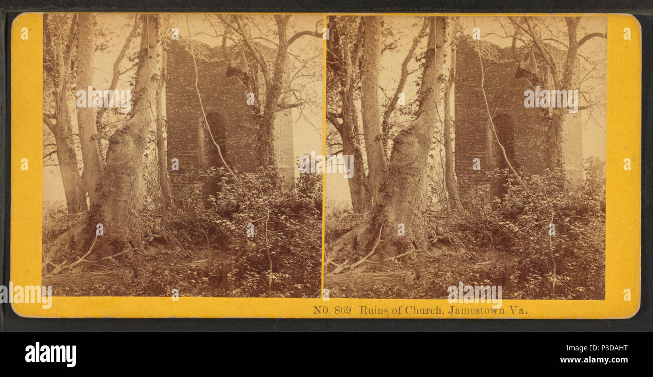 259 Ruinen der Kirche, Jamestown, Va, von Kilburn Brüder 2. Stockfoto