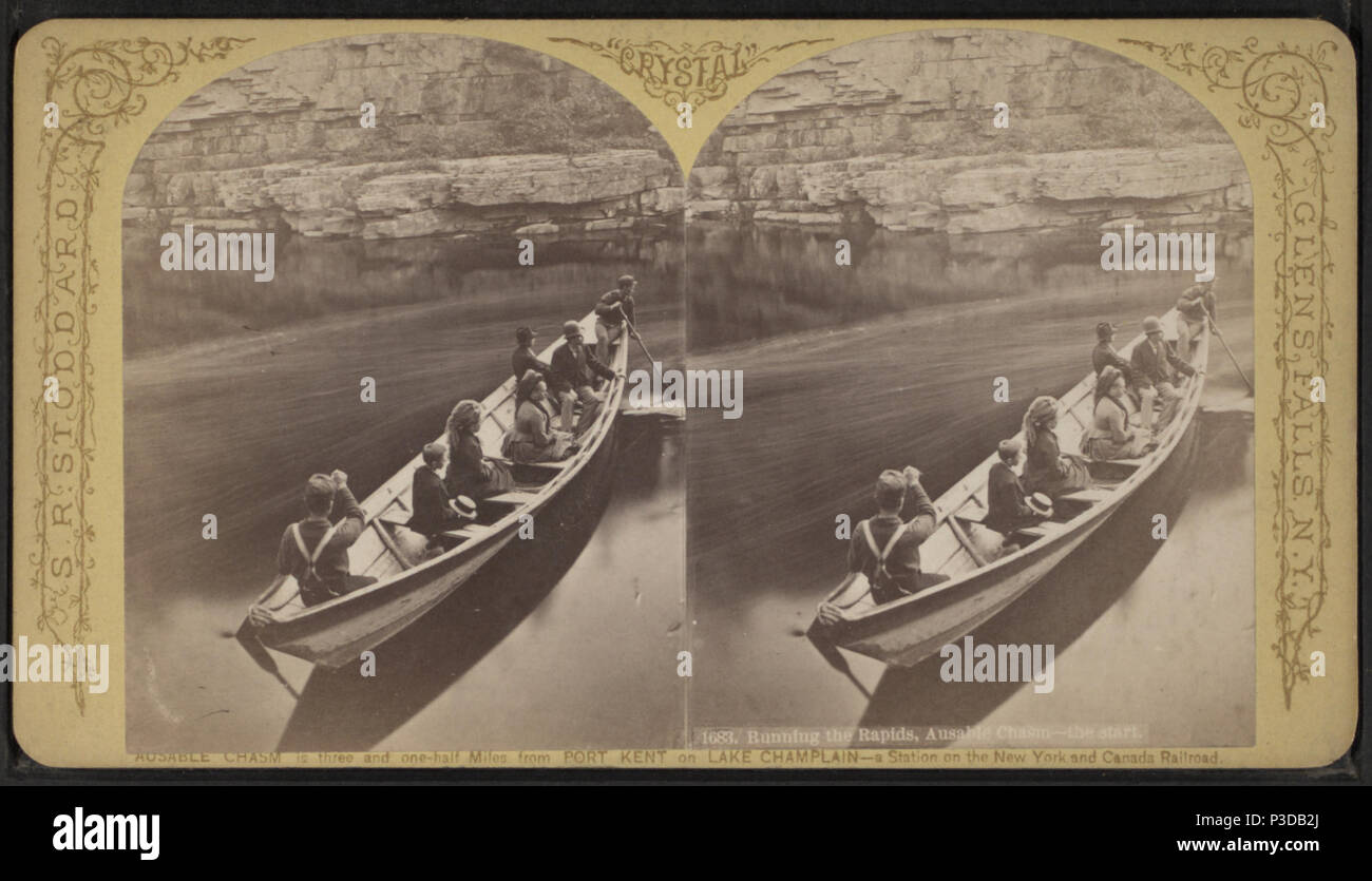 . Die Rapids, Ausable [Au Sable] Abgrund, der Anfang. Abdeckung: 1870?-1885?. Quelle Impressum: Glens Falls, NY: S.R. Stoddard, 1870?-1885?. Digitale Element veröffentlicht 6-14 2006; 4-23-2009 aktualisiert. 260 Die Rapids, Ausable (Au Sable) Abgrund, der Beginn, die von Stoddard, Seneca Ray, 1844-1917, 1844-1917 Stockfoto