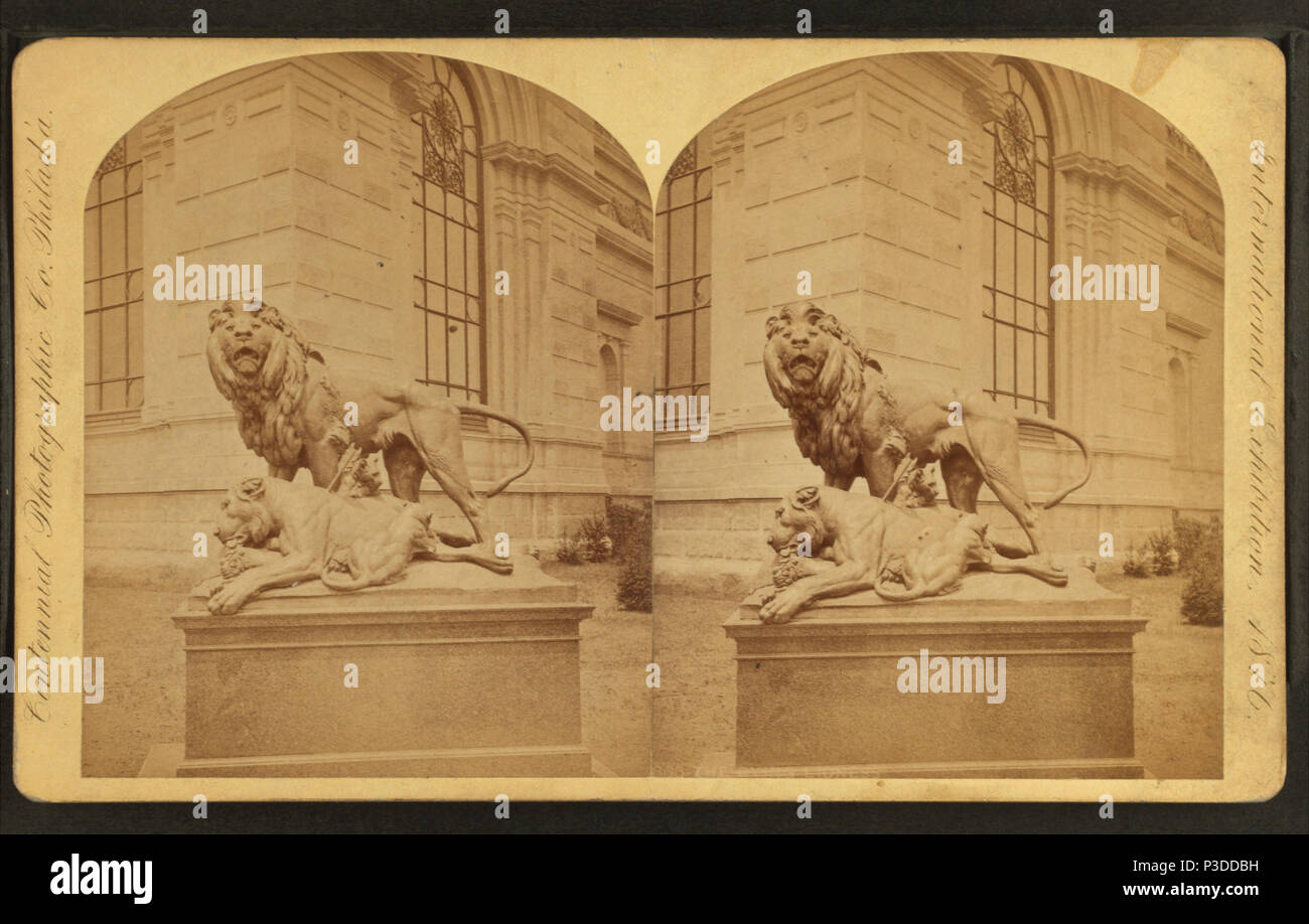 . Skulptur "Der sterbende Löwe.". Abdeckung: 1876. Quelle Impressum: Philadelphia: Centennial fotografische Co., 1876. Digitale Element veröffentlicht 9-15 2005; 2-13-2009 aktualisiert. 266 Skulptur "Der sterbende Löwe.", von Centennial fotografische Co. Stockfoto