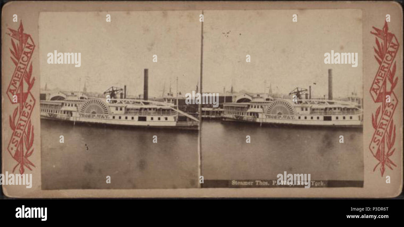 . Englisch: Dampfgarer Thomas S., Stereograph. unsicher, einige Zeit zwischen 1858 und 1915. Unbekannt 4 Thomas S. Weg 01. Stockfoto