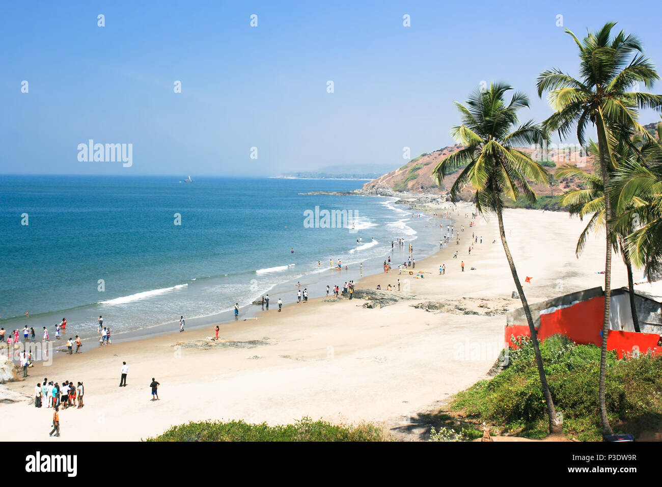 Tropical Beach in Vagator, Goa, Indien Stockfoto
