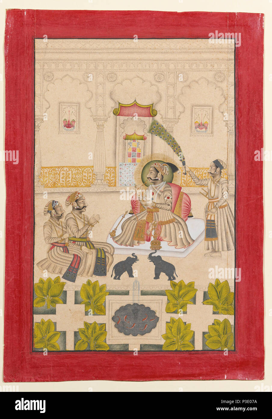 1 Walze auf Master. Maharana Amar Singh II wird angezeigt Zwei silbernen Elefanten 1705 Cynthia Hazen Polsky und Leon B. Polsky finanzieren. Stockfoto