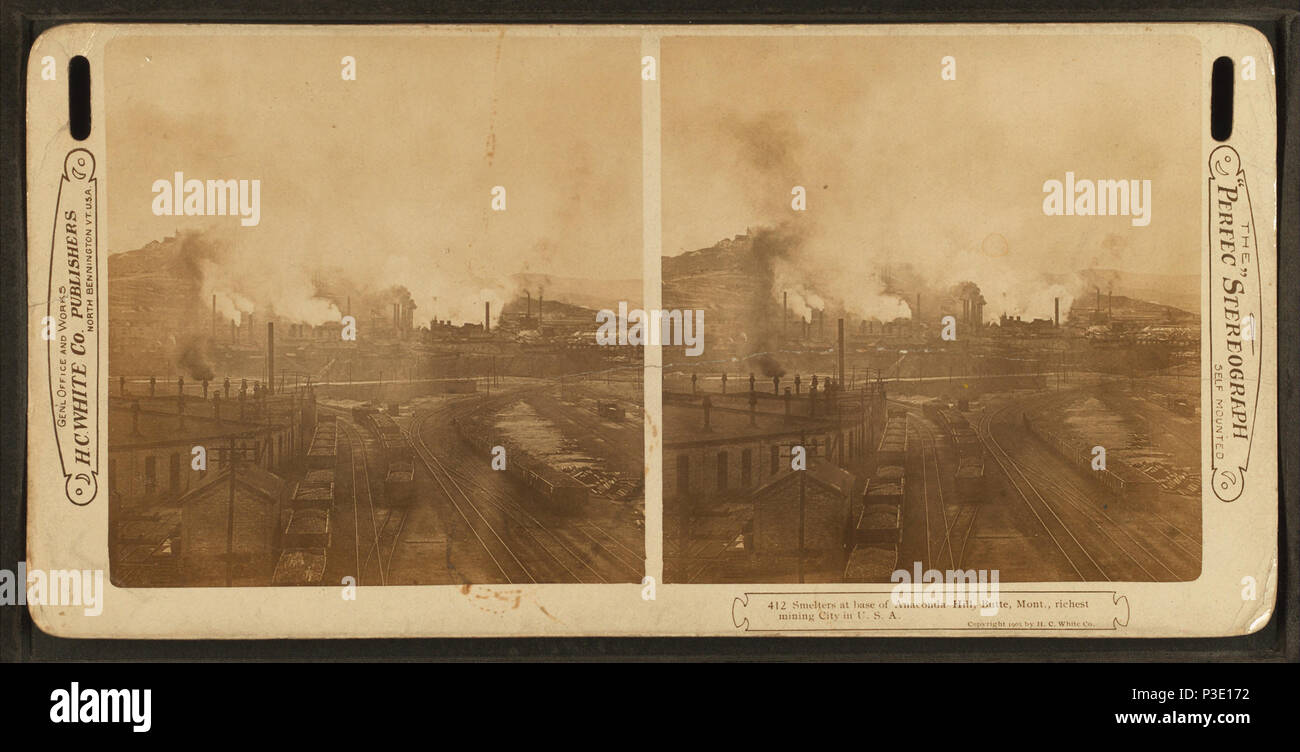 . Hütten an der Basis von Anaconda Hill, Butte, Mont. reichsten Bergbau Stadt in den USA Veröffentlicht: 1899-ca. 1915. Abdeckung: 1870?-1920?. Quelle Impressum: 1870?-1920?. Digitale Element veröffentlicht 6-16-2005; 6-4-2009 aktualisiert. 274 Hütten, die an der Basis von Anaconda Hill, Butte, Mont. reichsten Bergbau Stadt in den USA, von H.C. Weiß Co.2 Stockfoto