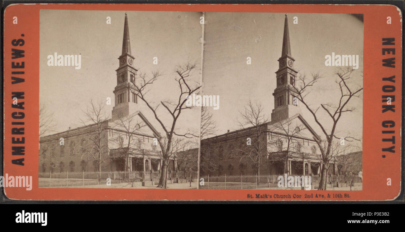 280 St. Mark's Church.Kor. Der 2nd Avenue &Amp; 10. St, von Robert N. Dennis Sammlung von stereoskopische Ansichten Stockfoto