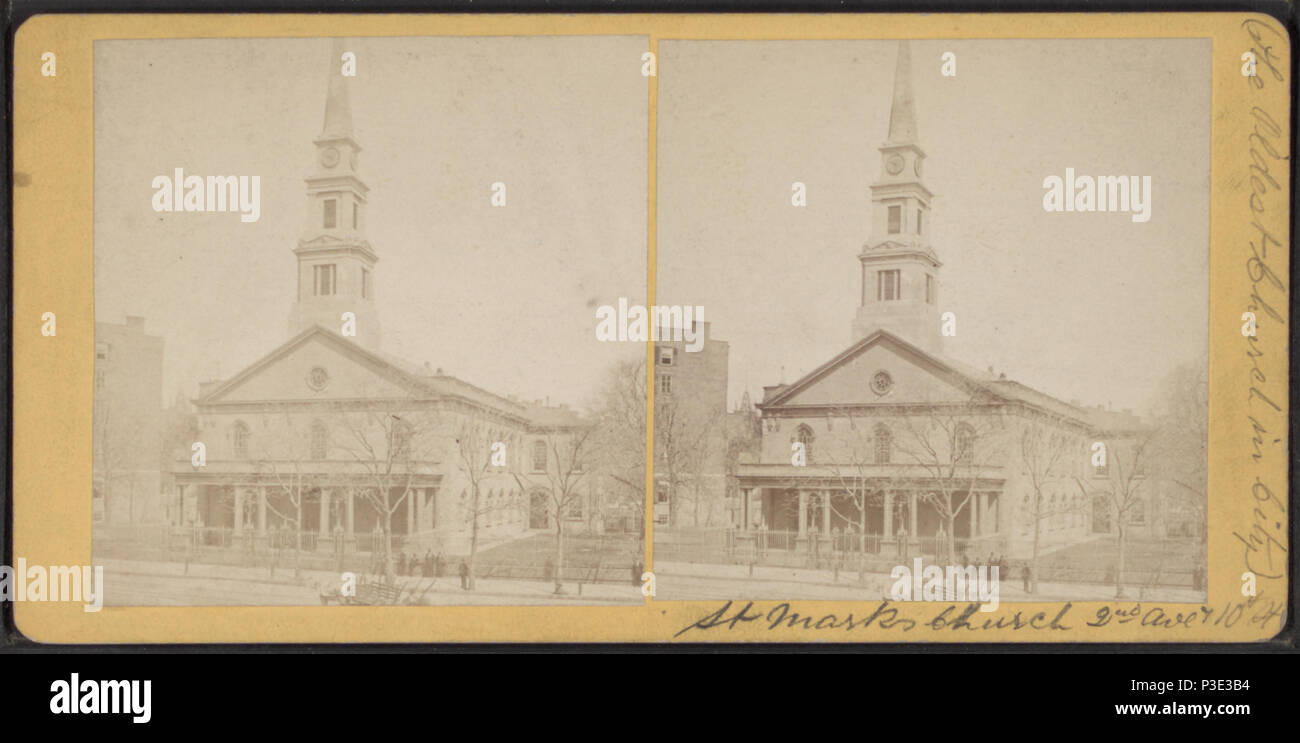 280 St. Mark's Church. 2. Avenue und der 10., von Robert N. Dennis Sammlung von stereoskopische Ansichten Stockfoto