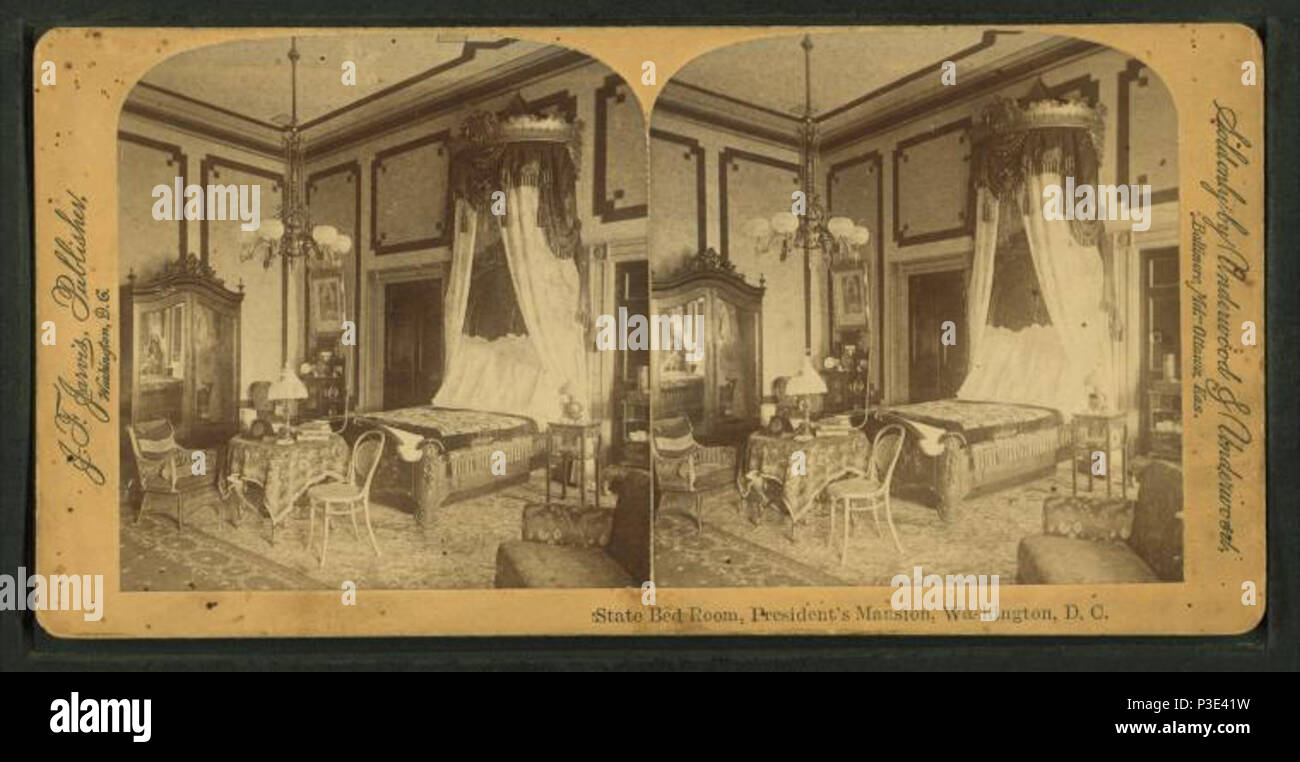 . Zustand Bett Zimmer, Präsident's Mansion, Washington, D.C. Erstellt: 1870-1899. Abdeckung: 1870-1899. Quelle Impressum: Washington, D.C.: J.F. Jarvis, 1870?-1899?. Digitale Element veröffentlicht 9-29 2005; 2-12-2009 aktualisiert. 282 Staat Bett Zimmer, Präsident's Mansion, Washington, D.C, von Jarvis, J. F. (John-F.), b. 1850 Stockfoto