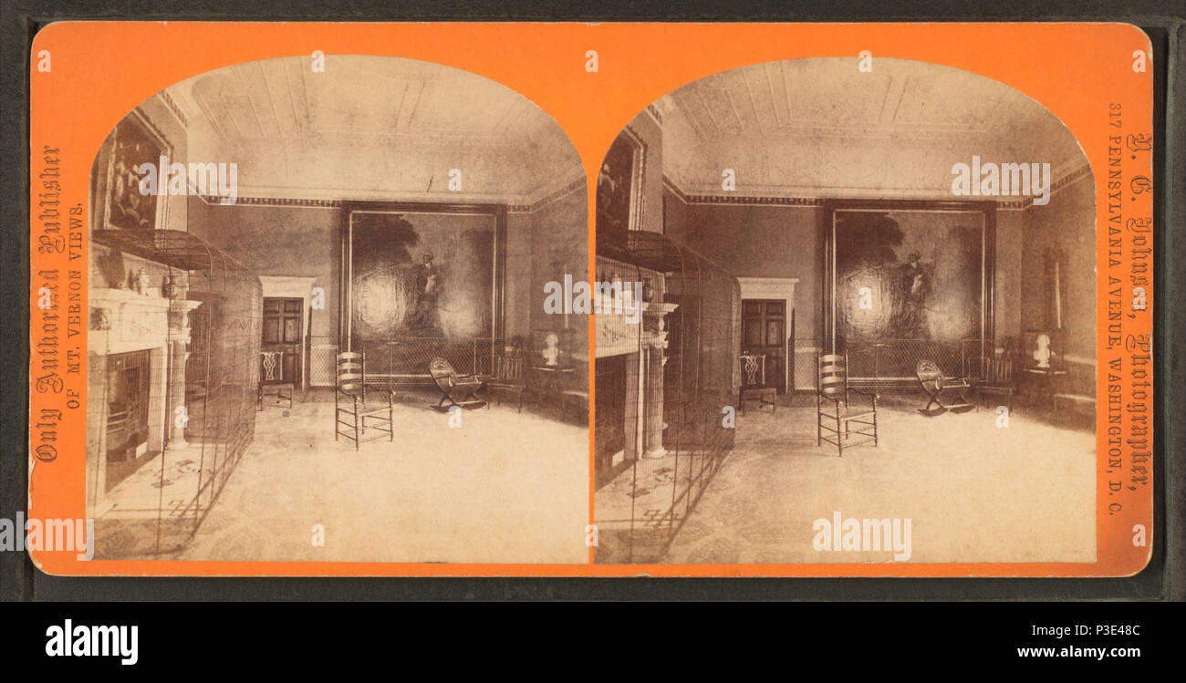 . Zustand Speisesaal. Abdeckung: 1880. Quelle Impressum: Mount Vernon, Va.: Mt. Vernon Association, 1880. Digitale Element veröffentlicht 6-14 2006; 2-13-2009 aktualisiert. 282, Esszimmer, von N. G. Johnson Stockfoto