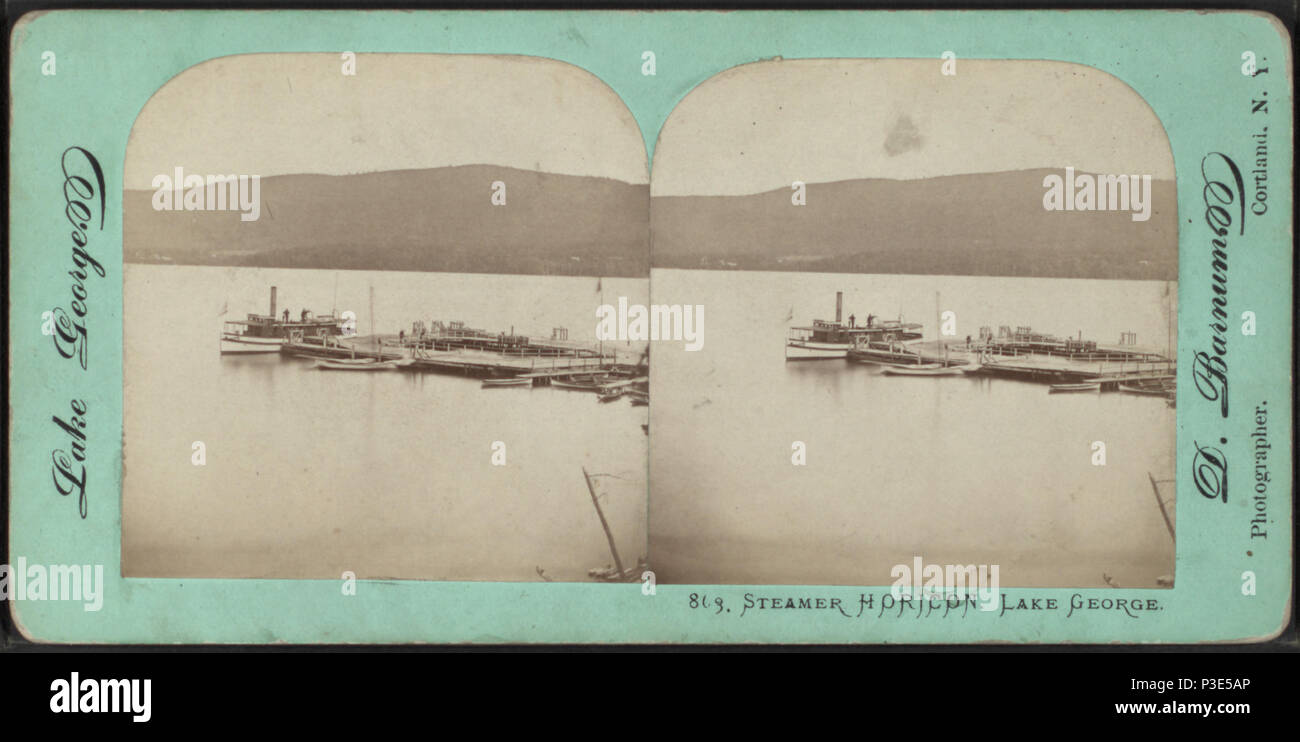. Dampfgarer Horicon, Lake George. Alternative Titel: Lake George. Abdeckung: [1860?-1895?]. Quelle Impressum: [1860?-1895?]. Digitale Element veröffentlicht 6-14 2006; 2-11-2009 aktualisiert. 286 Dampfgarer Horicon, Lake George, von Deloss Barnum Stockfoto