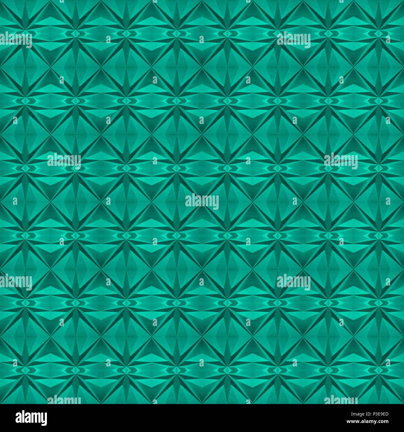 Teal-ish (Arcadia; Pantone 16-5533) nahtlose, Fliese - in der Lage, geometrische Muster, die aus einem Bild des Origami. Stock Vektor