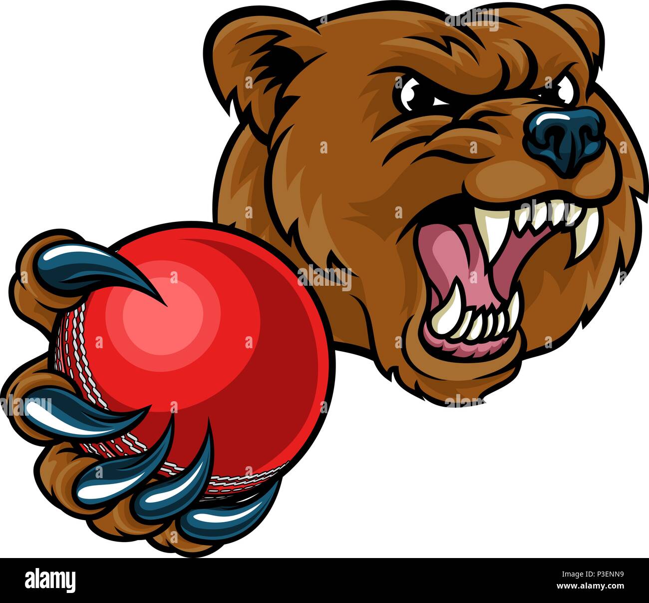 Tragen Holding Cricket Ball Stock Vektor